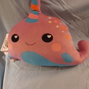 Pink blue Unicorn Narwhal kawaii Pillow